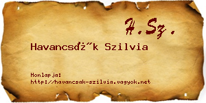 Havancsák Szilvia névjegykártya